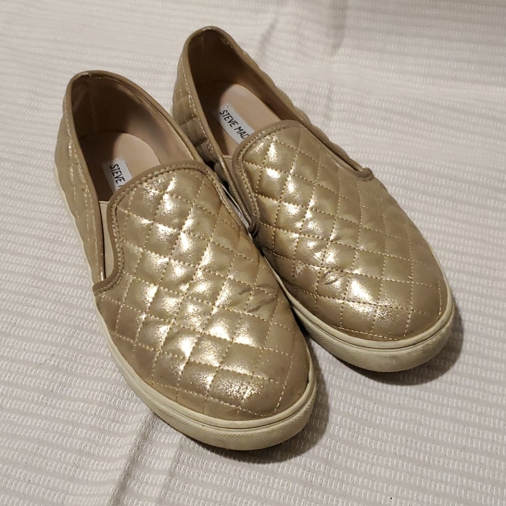 Steve Madden Gold Slip on Sneakers - 10B